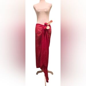Lindy Bop Cocktail Red Semi Sheer Sarong
